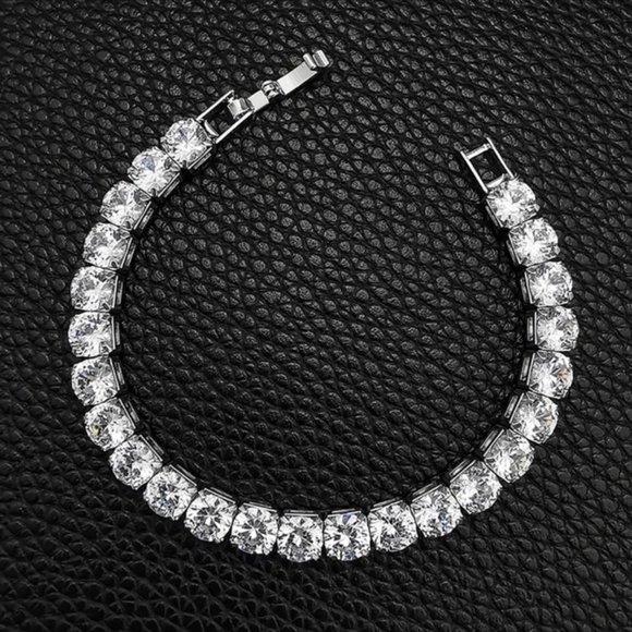 “7” 5MM DIAMOND S925 STERLING SILVER BRACELET, NICE BRACELET, CUTE BRACELET - Picture 4 of 5